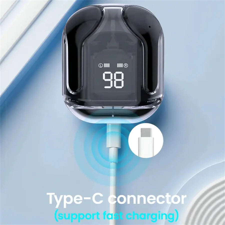 T2 Wireless Bluetooth Earphone Transparent 